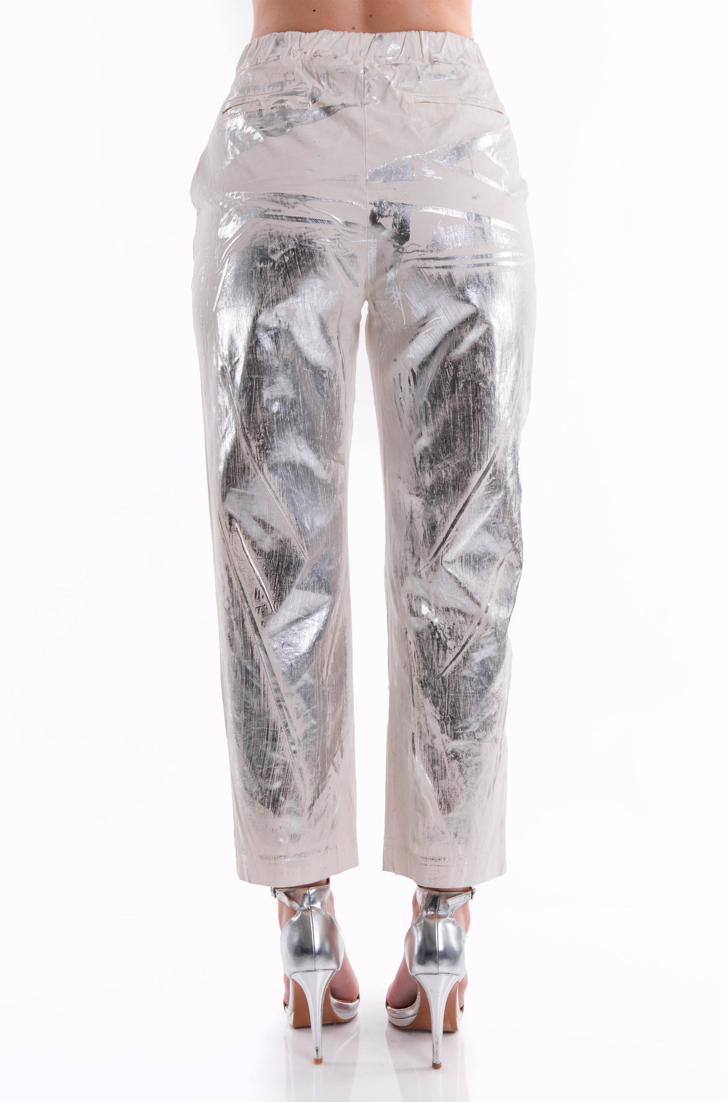 Pantalone spalmato argento Tensione In