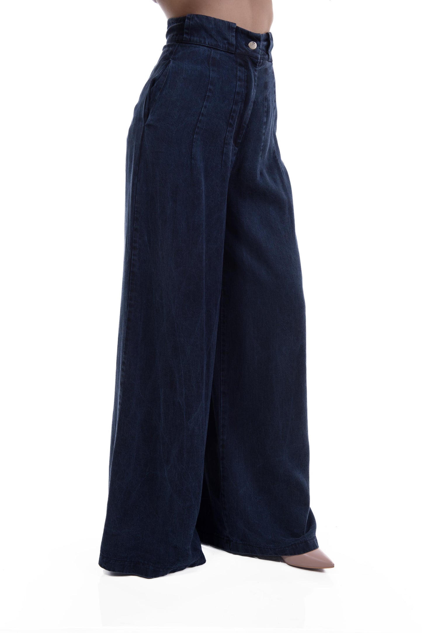 Pantalone vita alta denim Tensione In