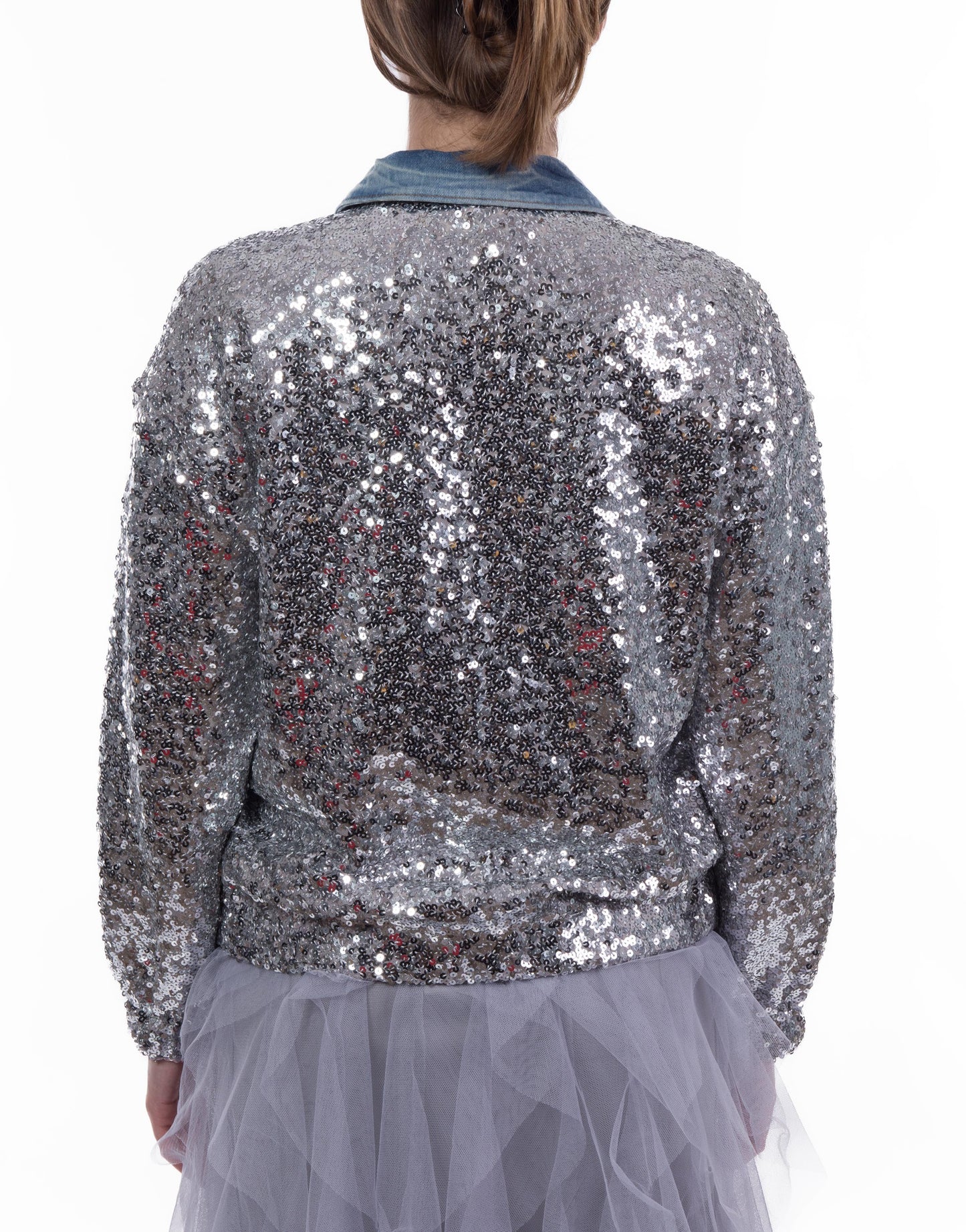 Giacca jeans con paillettes Tensione In